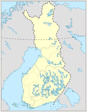Carte Finlande vierge couleur