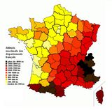 carte altitude de France