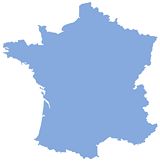 Carte de France vierge bleue