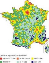 Carte population de France