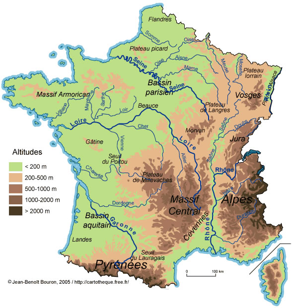 carte de france fleuves et grandes villes
