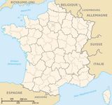 Carte de France vierge couleur