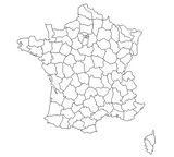 Carte de France vierge départements