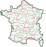 Carte de France vierge noms villes