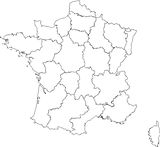 Carte de France vierge régions