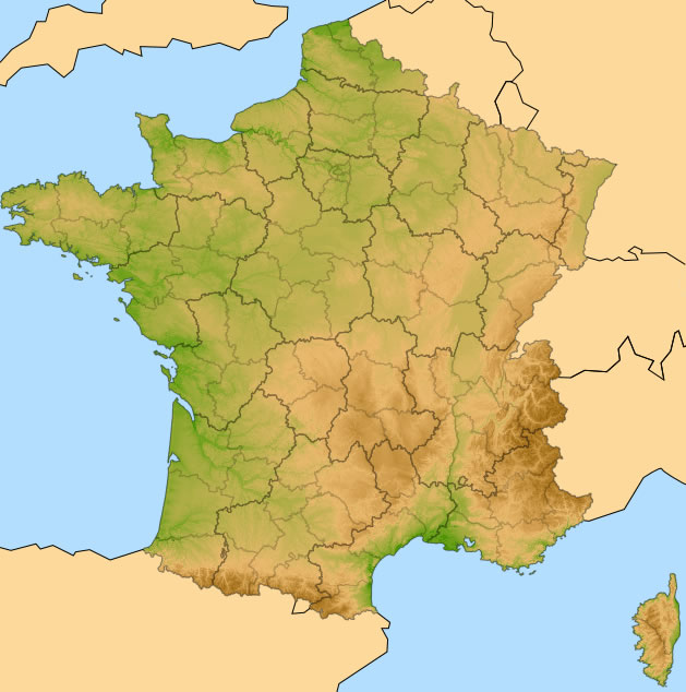 Carte physique de France