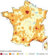 Carte densité population de France
