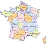 Carte régions de France couleur