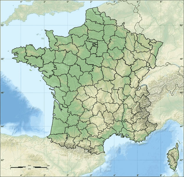 Carte des végétations de France