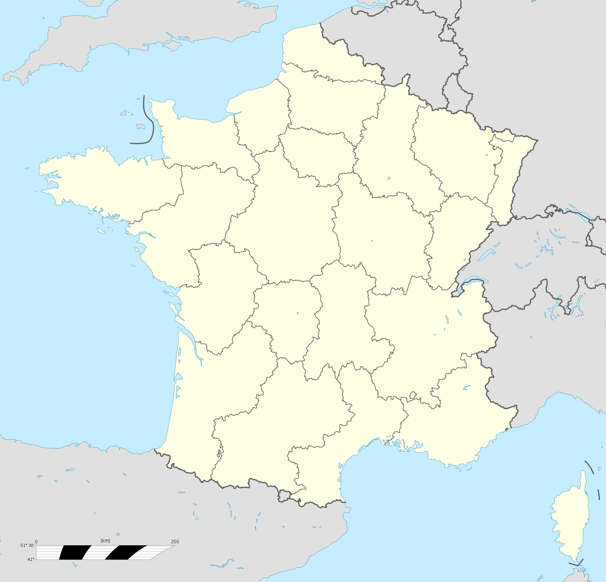 Coloriage carte des régions de la France