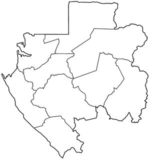 Carte Gabon vierge régions