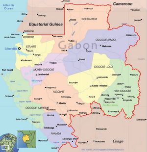 Carte régions Gabon couleur