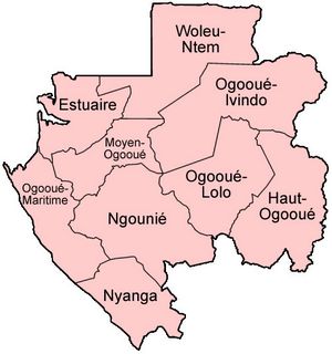 Carte régions Gabon