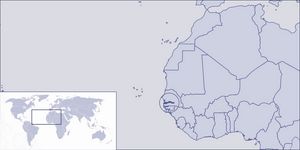 Localiser Gambie sur carte du monde