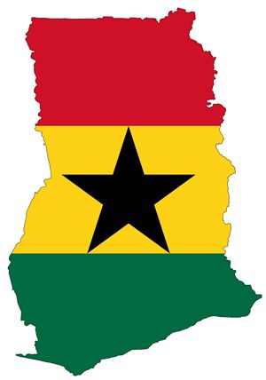 Carte drapeaux Ghana