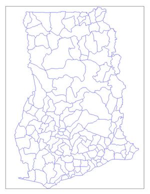 Carte Ghana vierge départements
