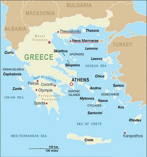 Carte des villes Grèce