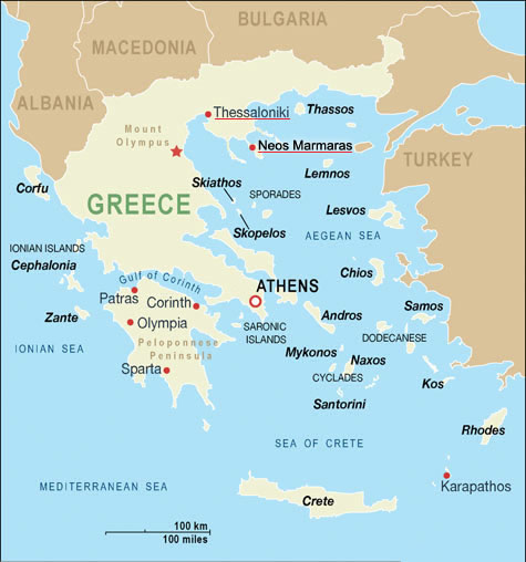 grece carte du monde