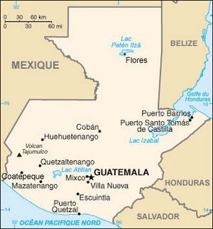 Carte grande villes Guatemala