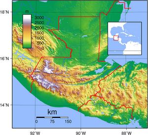Carte topographique Guatemala