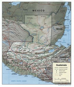 Carte des villes Guatemala