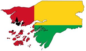 Carte drapeaux Guinée-Bissau