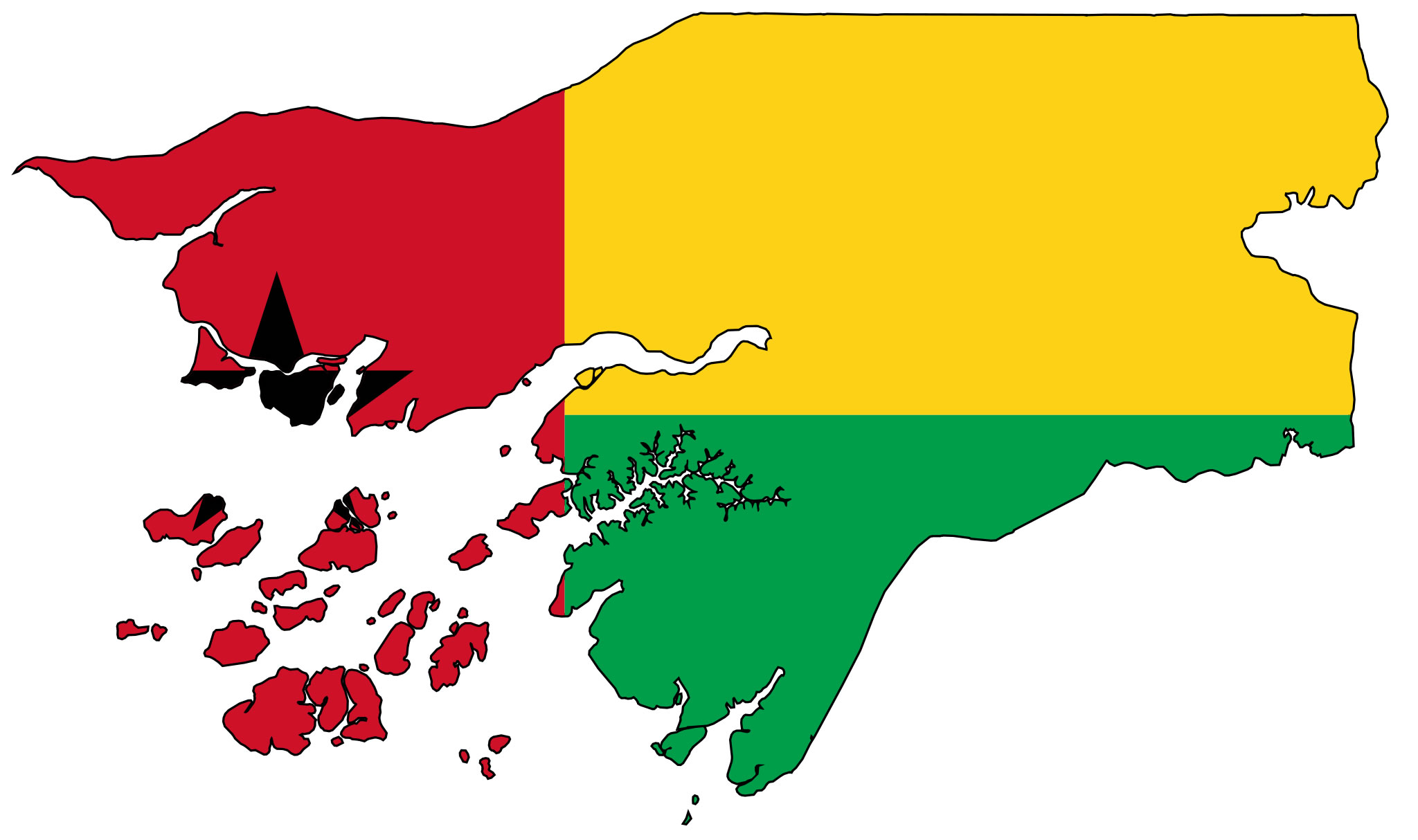 Résultat de recherche d'images pour "Guinée bissau carte et drapeau"
