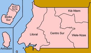 Carte Guinée équatoriale vierge couleur