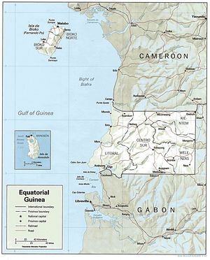 Carte relief Guinée équatoriale