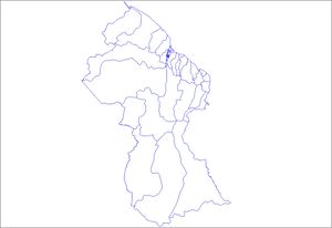 Carte Guyana vierge régions