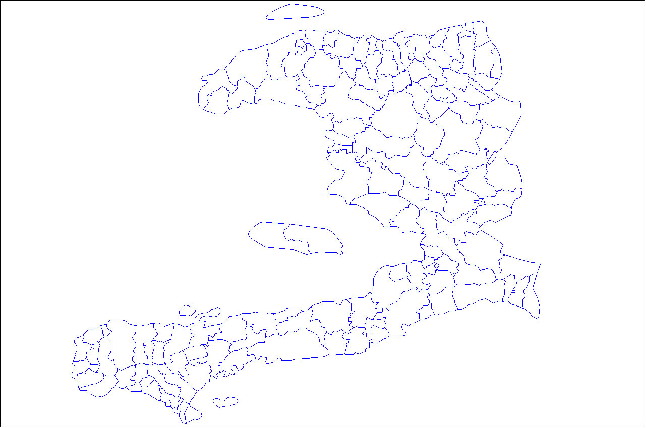 Carte vierge des départements de Haïti