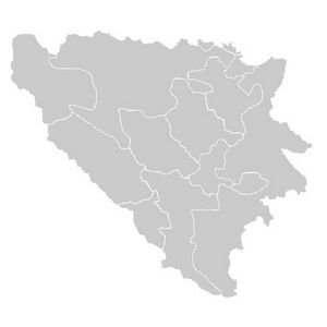 Carte Herzégovine vierge régions