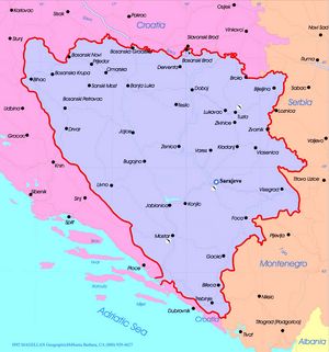 Carte des villes Herzégovine