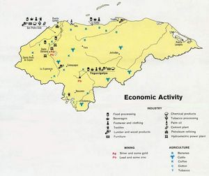 Carte économique Honduras