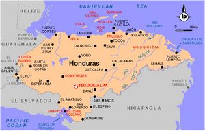 Carte frontières Honduras