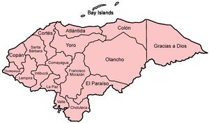 Carte régions Honduras