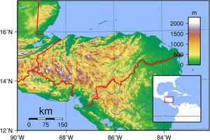 Carte topographique Honduras