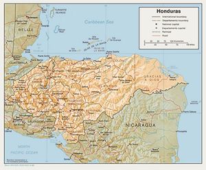 Carte des villes Honduras