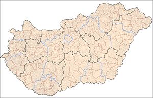 Carte départements Hongrie
