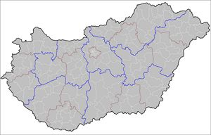 Carte Hongrie vierge départements
