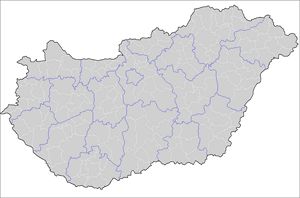Carte Hongrie vierge régions