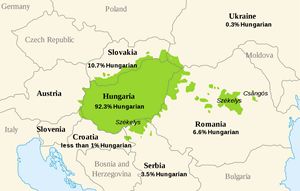 Carte des langues Hongrie