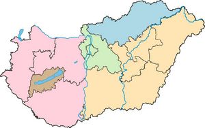 Carte régions Hongrie