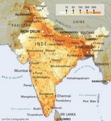 Carte densité population Inde