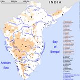 Carte fleuves Inde
