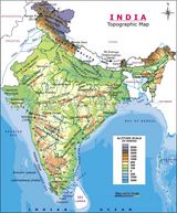 Carte physique Inde