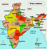 Carte régions Inde