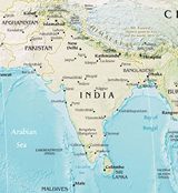 Carte topographique Inde