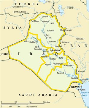 Carte grande villes Irak