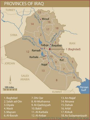 Carte régions Irak